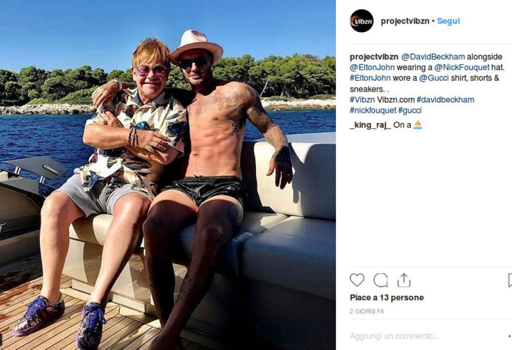 Elton John e David Beckham in vacanza insieme in Costa Azzurra