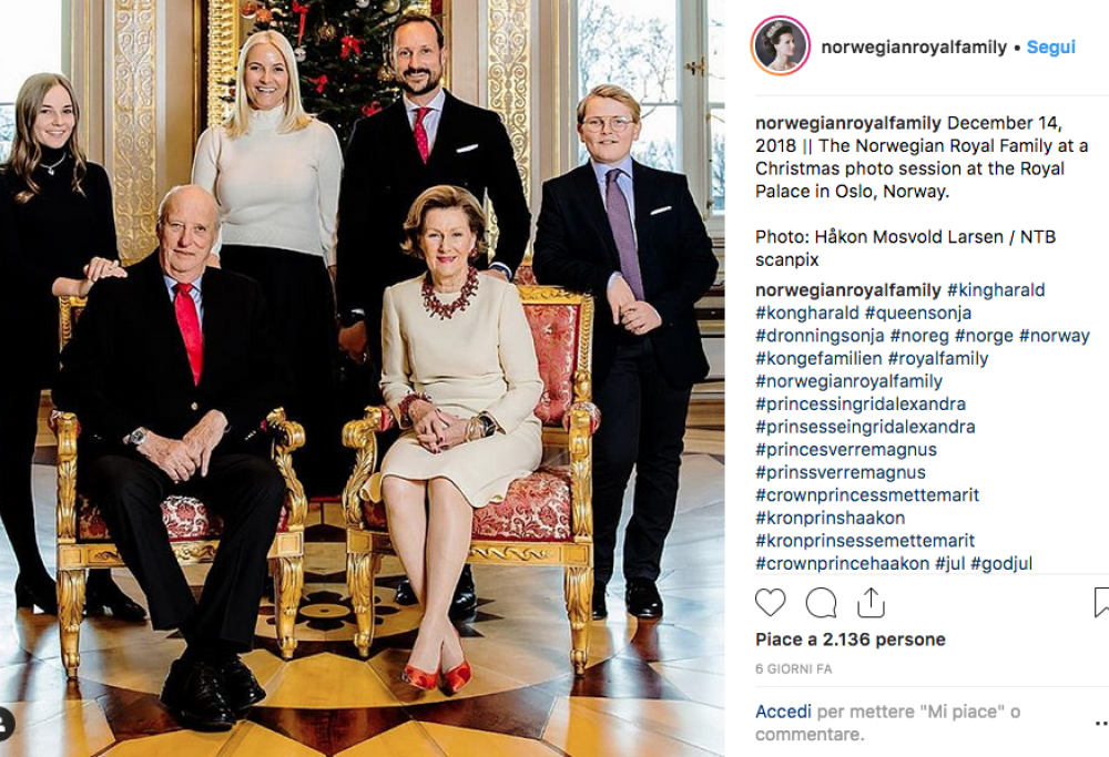 Natale 2018: la cartolina natalizia della Famiglia Reale norvegese