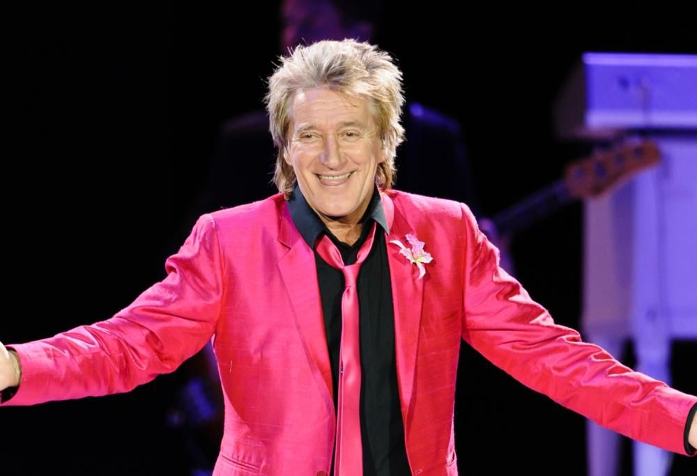 Rod Stewart sul palco del Festival di Glastonbury