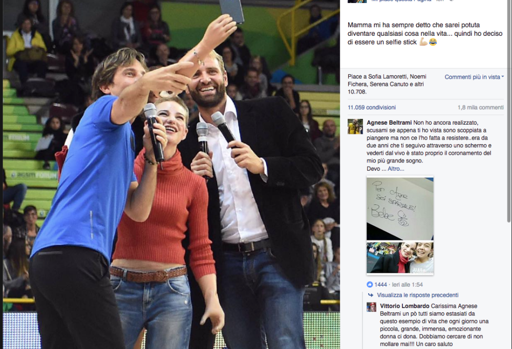 Bebe Vio e il suo selfie autoironico