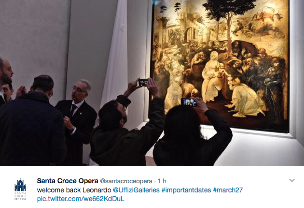 Leonardo da Vinci:  restaurata l’Adorazione dei Magi