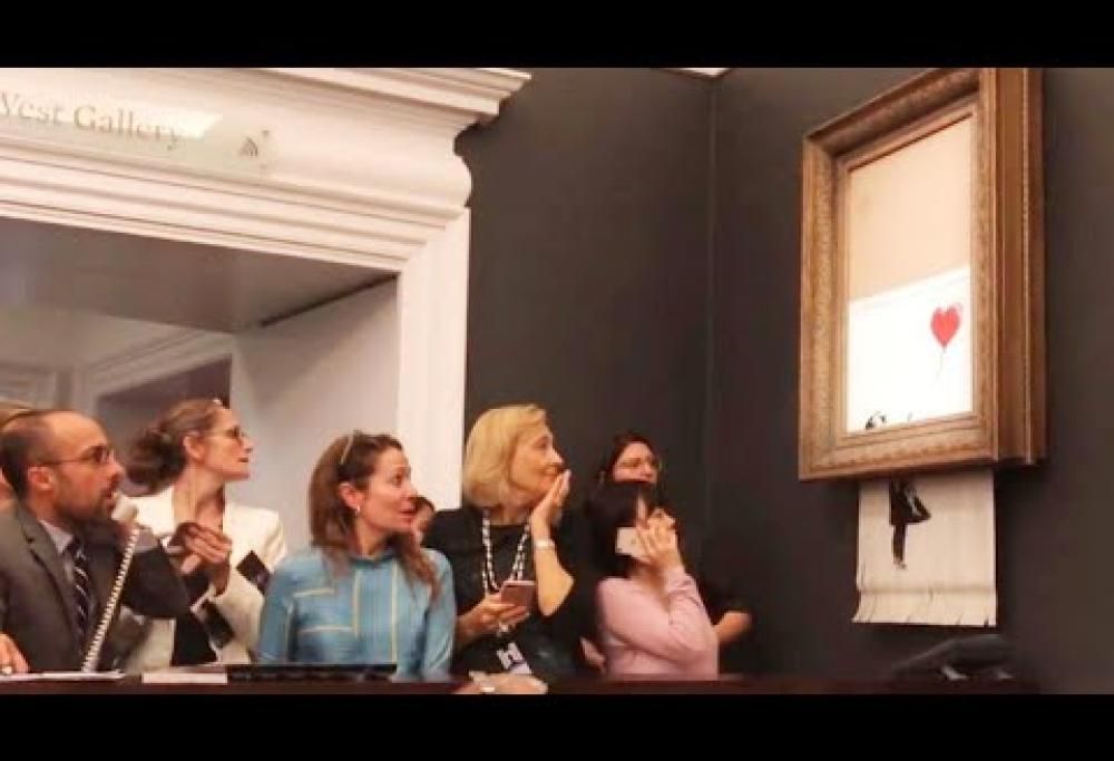 E se l’autodistruzione dell’opera di Banksy fosse un fake?
