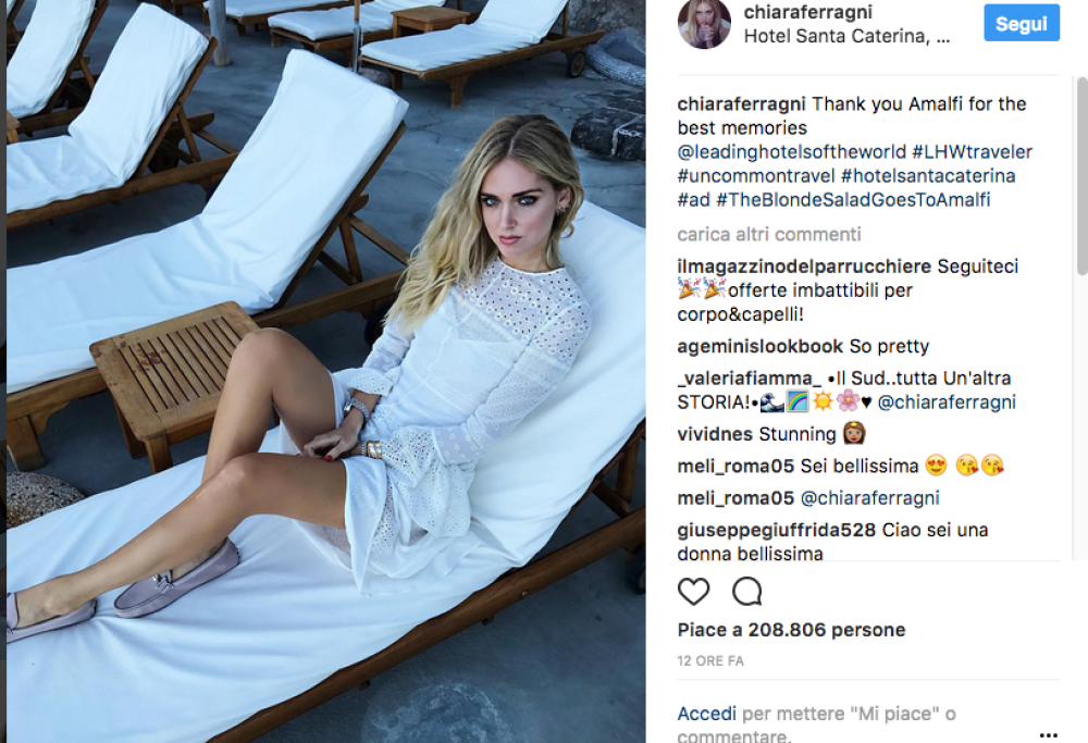 Stop alla pubblicità occulta sui social: il caso di Chiara Ferragni
