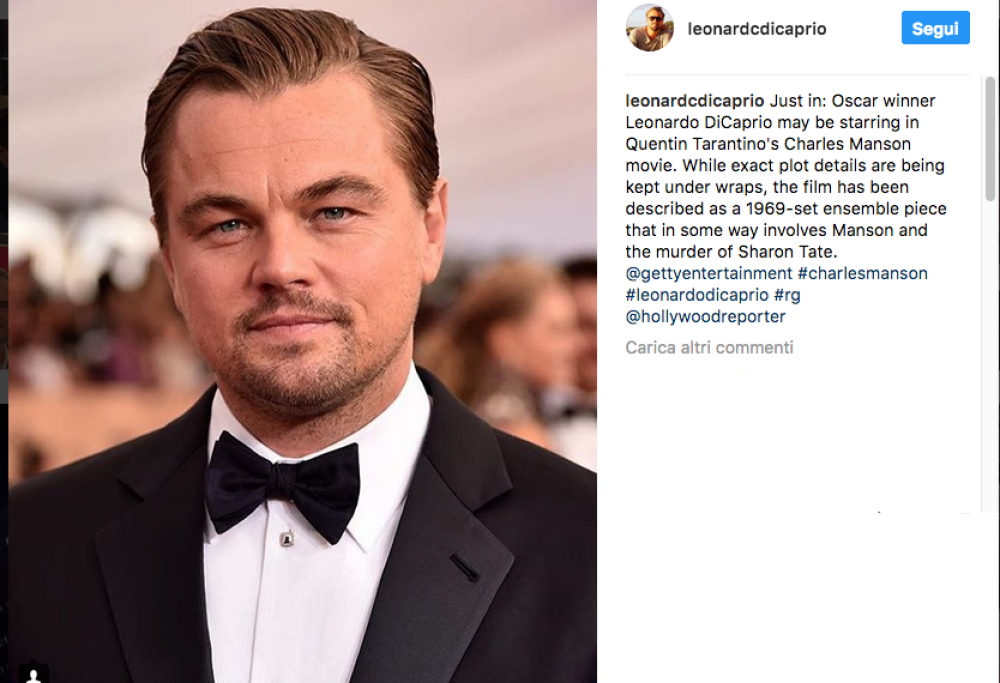 Leonardo DiCaprio di nuovo sul set con Tarantino