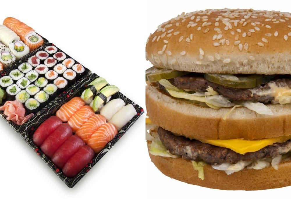 Il sushi fa ingrassare quanto un Big Mac?