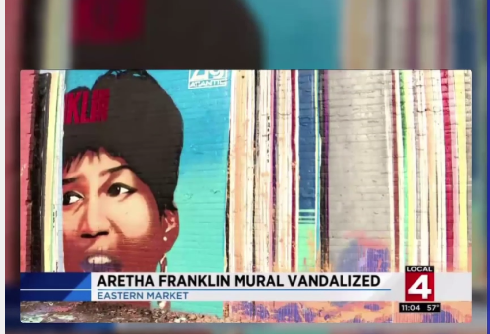 Aretha Franklin: rovinato il murale in suo onore