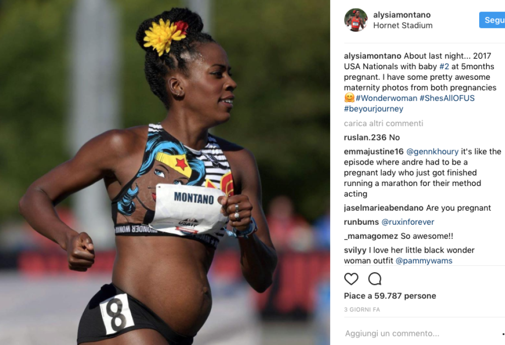 Incinta di 5 mesi, corre il campionato di atletica leggera