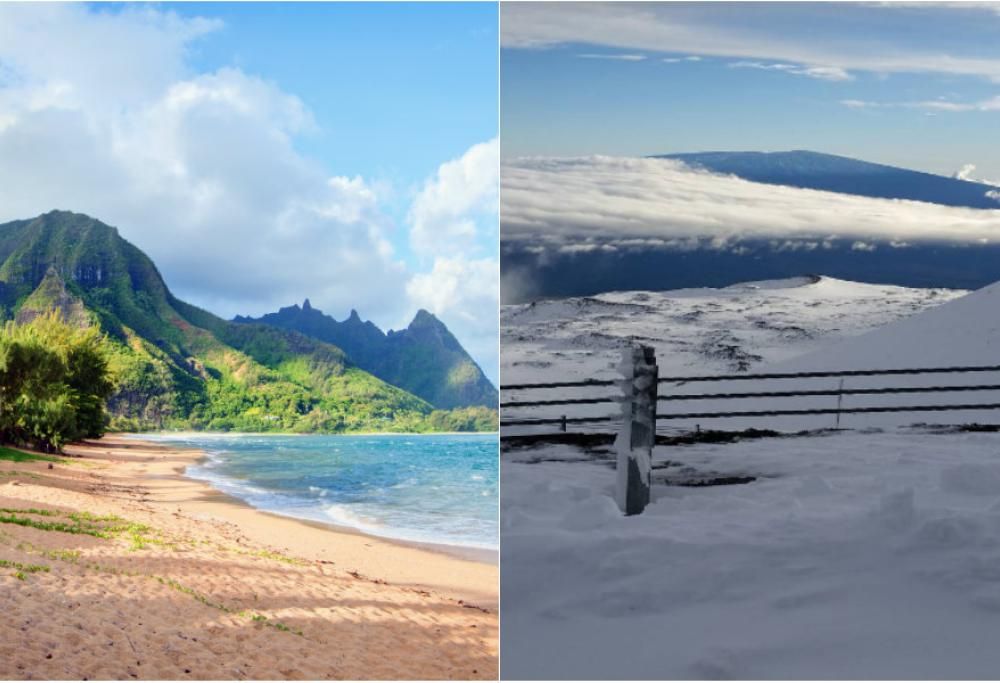 Fiocchi di neve alle Hawaii. Anche a bassa quota