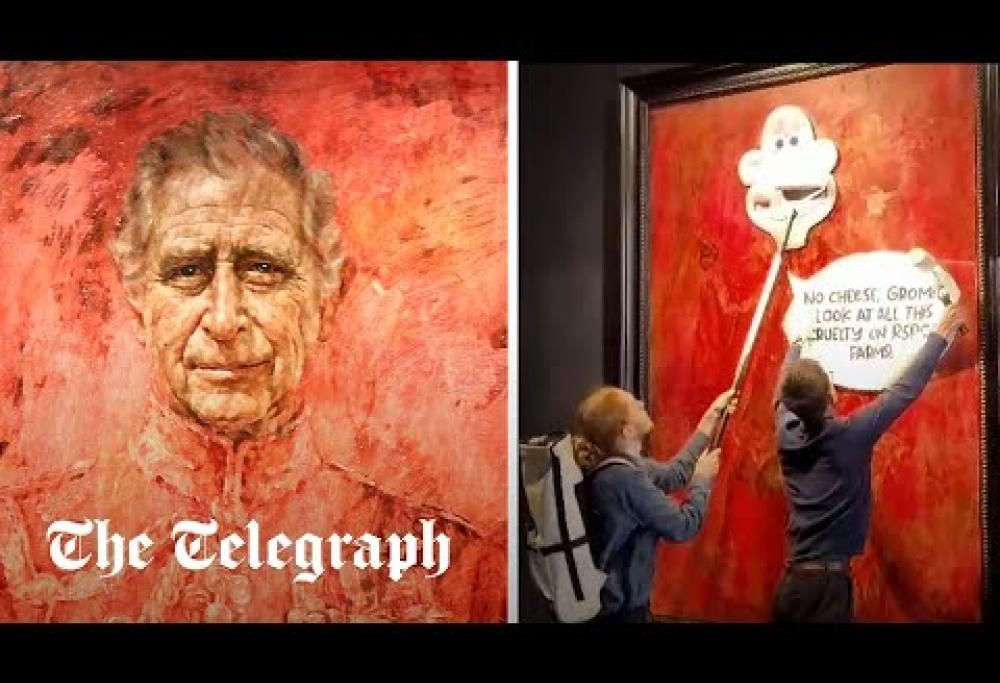 Re Carlo: il suo ritratto è stato vandalizzato. Il video