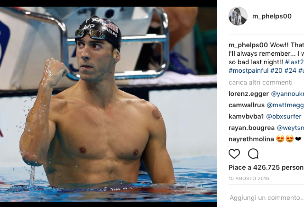 Michael Phelps. Gara con uno squalo bianco