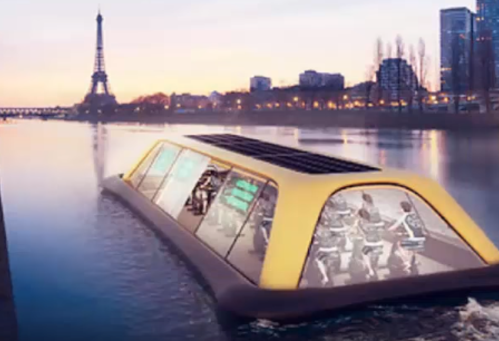 La barca- palestra sulla Senna alimentata dall’energia degli sportivi