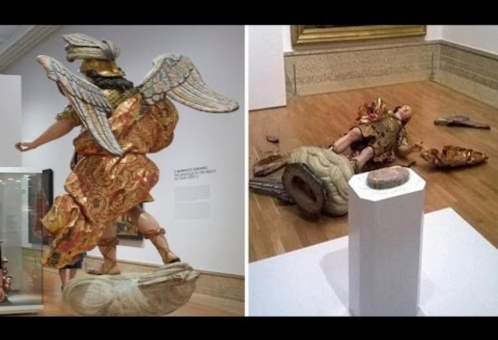 Per un selfie, distrugge una statua di 400 anni