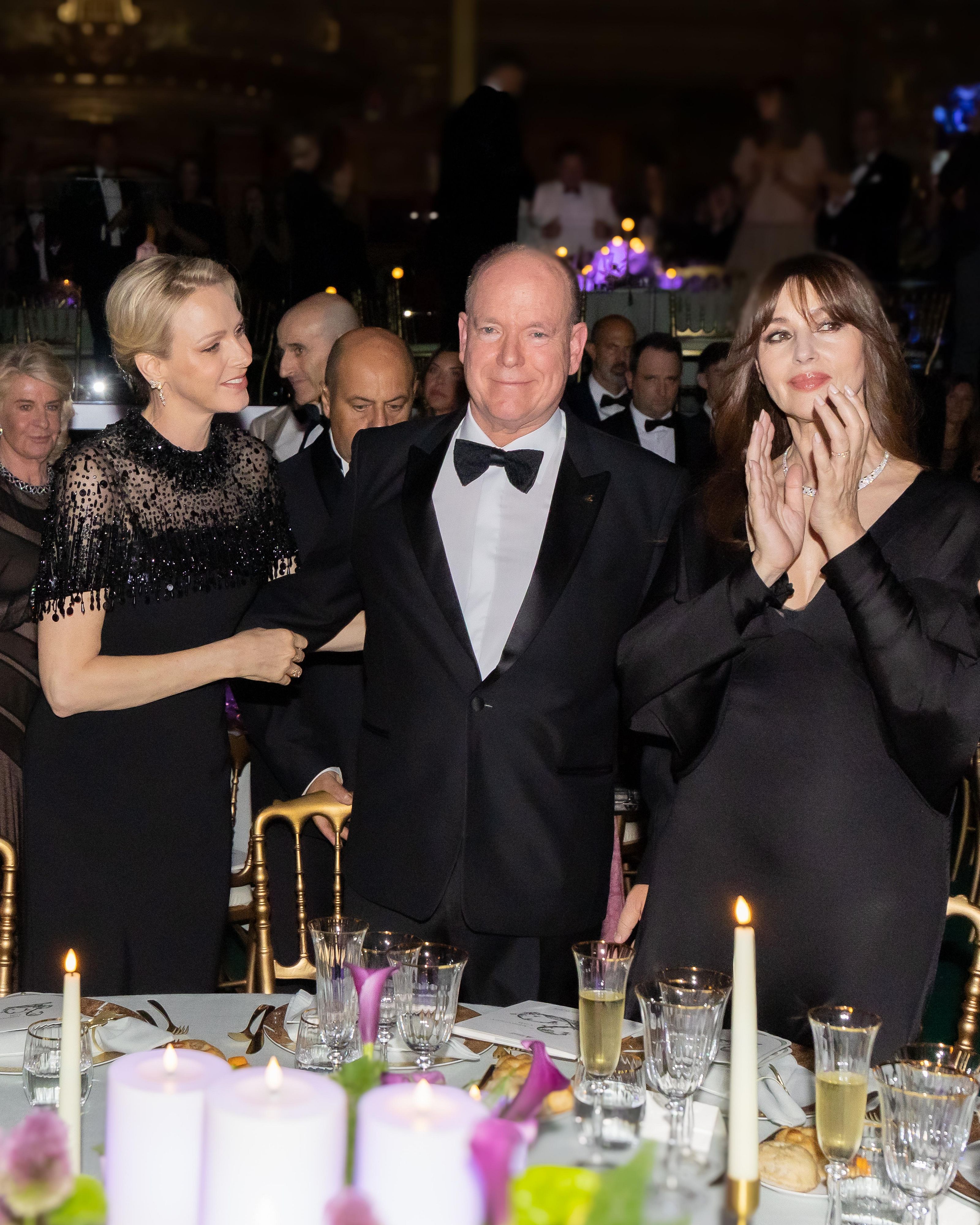 LLAASS le Prince et la Princesse de Monaco et Monica Bellucci ®Frederic Nebinger Palais Princier