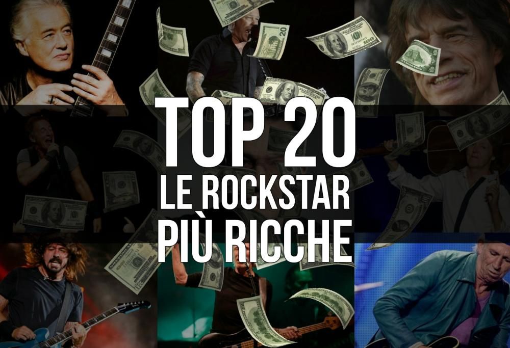 Top 20 – Le Rockstar più ricche: scopri la classifica dei Paperoni del rock!
