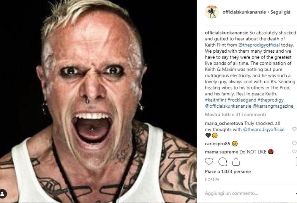 Keith Flint: i tributi e le reazioni sui social delle rock star alla morte del frontman dei Prodigy