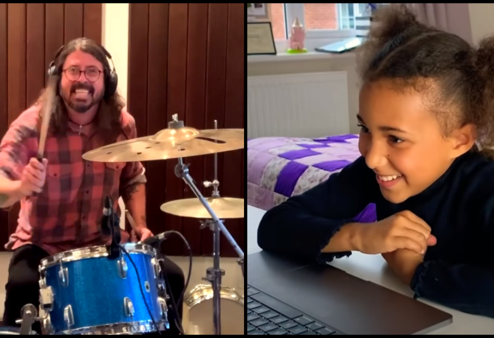 Foo Fighters, una ragazzina di 10 anni sfida Dave Grohl alla batteria. E lui accetta! Guarda i video