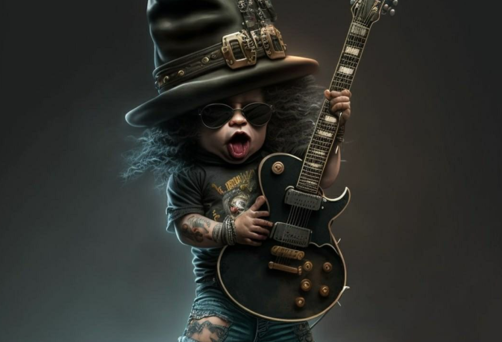 I Guns N’ Roses in versione bambini (visti dall’intelligenza artificiale). Guarda la gallery