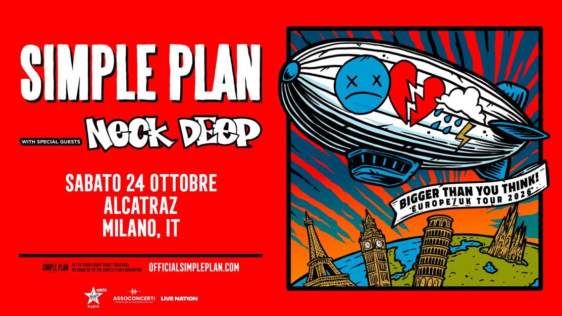 Simple Plan: UFFICIALE in concerto a Milano il 24 ottobre 2026. Tutte le info e biglietti