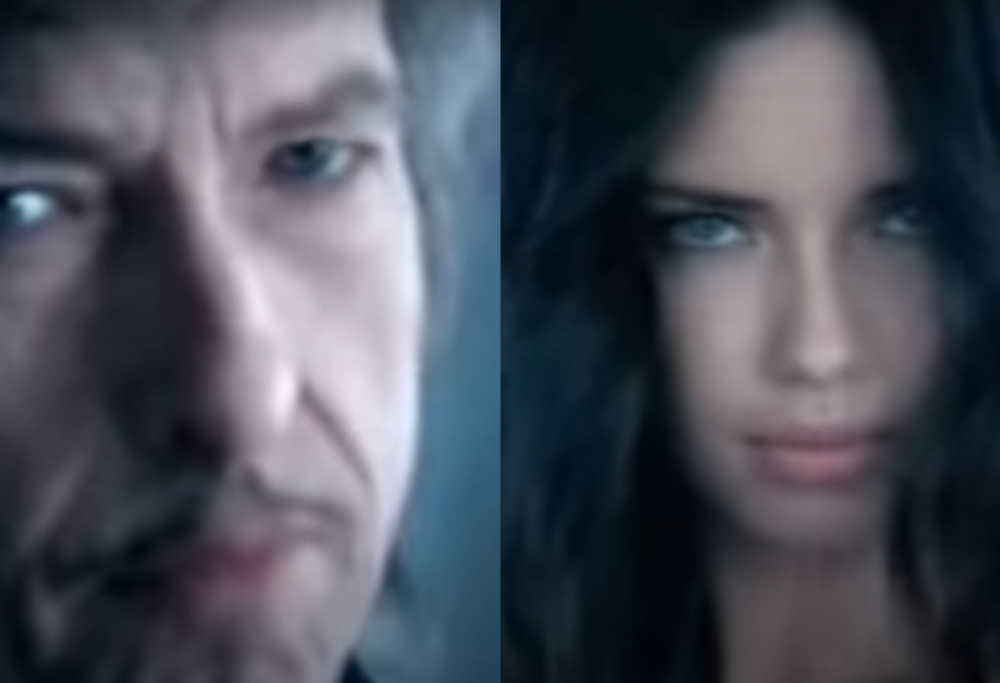 Bob Dylan in una pubblicità con Adriana Lima