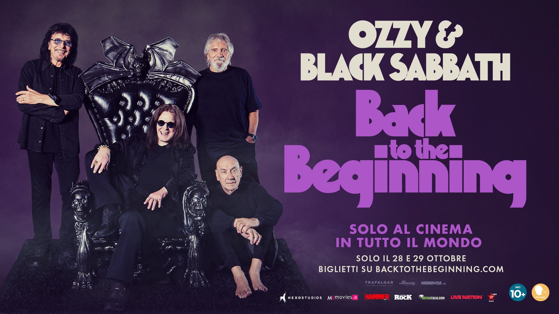 Ozzy Osbourne & Black Sabbath: il film Back To The Beginning al cinema il 28 e 29 ottobre. Tutte le info