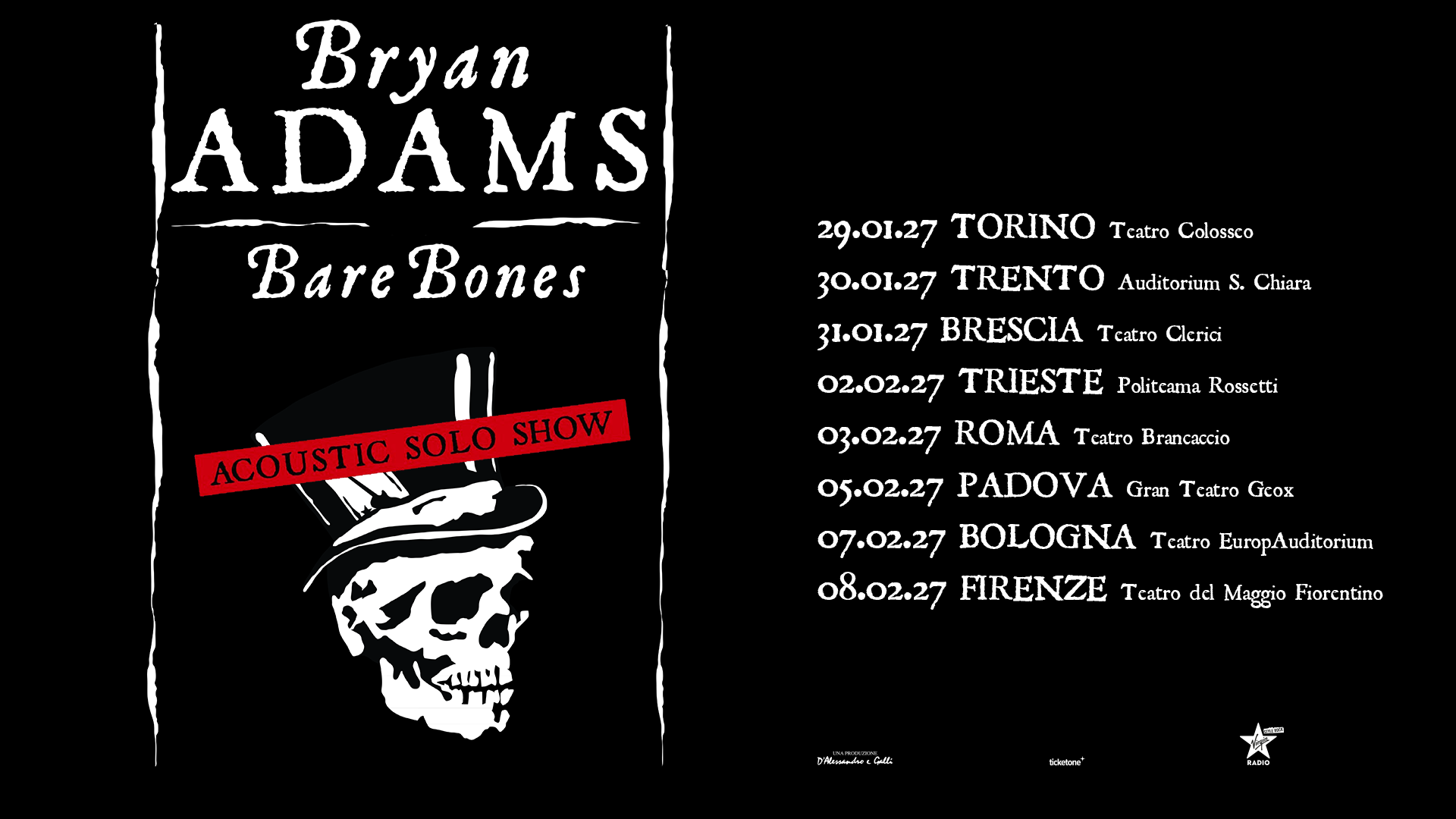 Bryan Adams - Aggiornamento concerto a Torino. NUOVA DATA 29 gennaio 2027