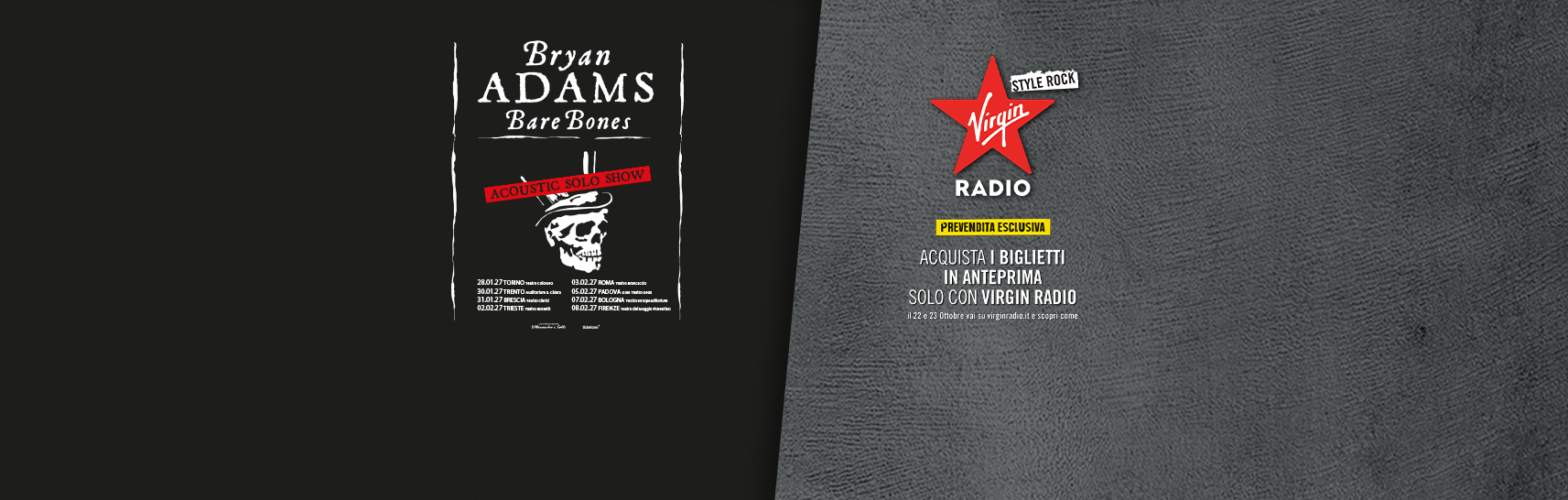 Bryan Adams: UFFICIALE 8 concerti in Italia nel 2027. Scopri come acquistare i biglietti in anteprima con Virgin Radio