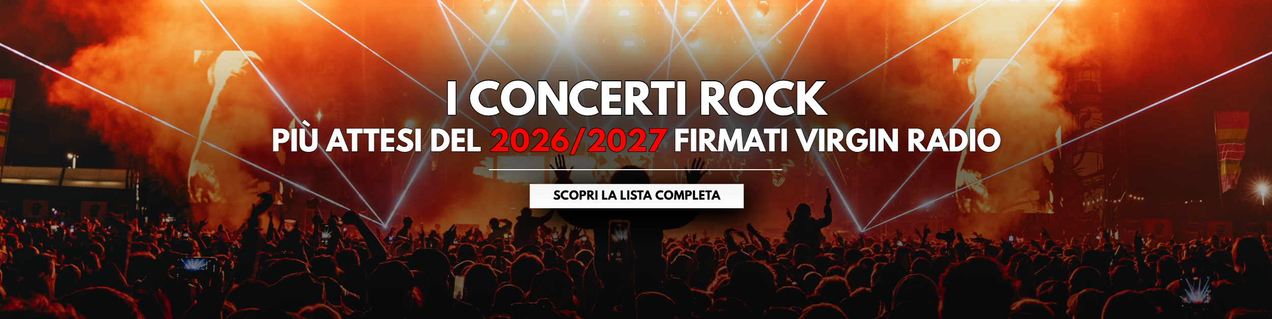 I concerti rock più attesi del 2026/2027. Scopri l'elenco completo