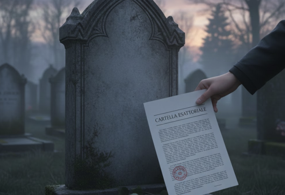 Cartella esattoriale di 18 euro a persona morta nel 1999