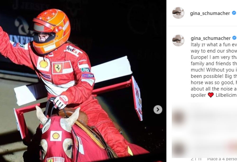 Gina Schumacher. La cavalcata dedicata a papà Michael