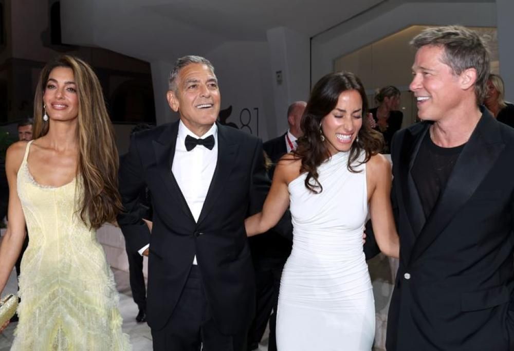 George Clooney e Brad Pitt: la romantica cena con Amal e Ines