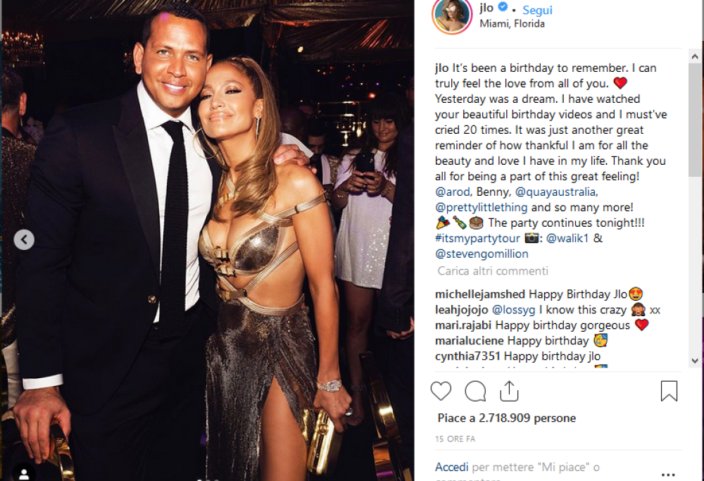 Jennifer Lopez ha festeggiato il 50° compleanno. E si è divertita moltissimo!