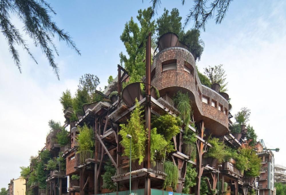 Una struttura abitativa simile a una foresta