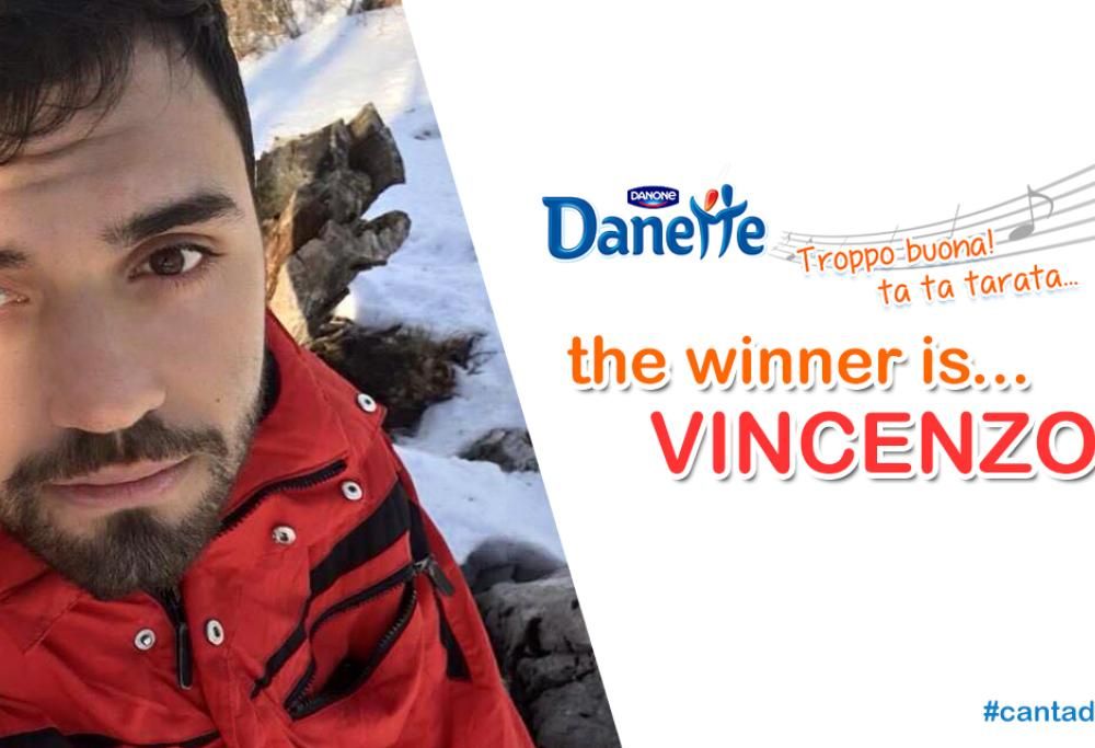 Vincenzo, il vincitore del concorso CANTA DANETTE, è pronto a gustarsi il suo super-premio!