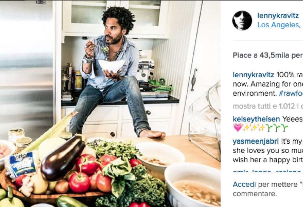 Lenny Kravitz diventa crudista