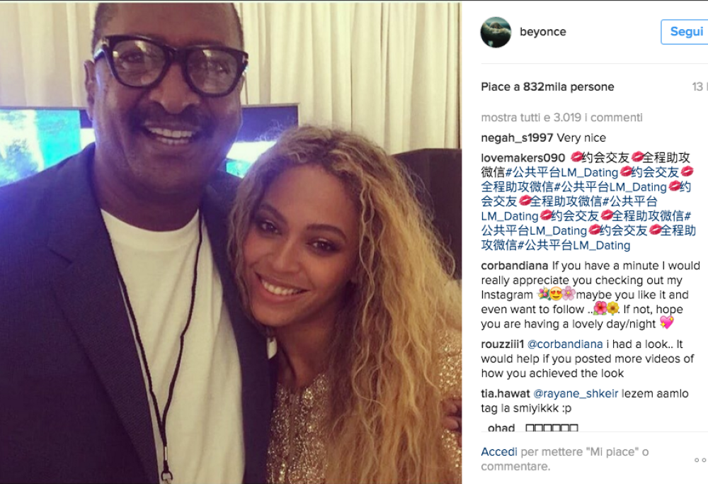 Beyoncé: foto di famiglia su Instagram