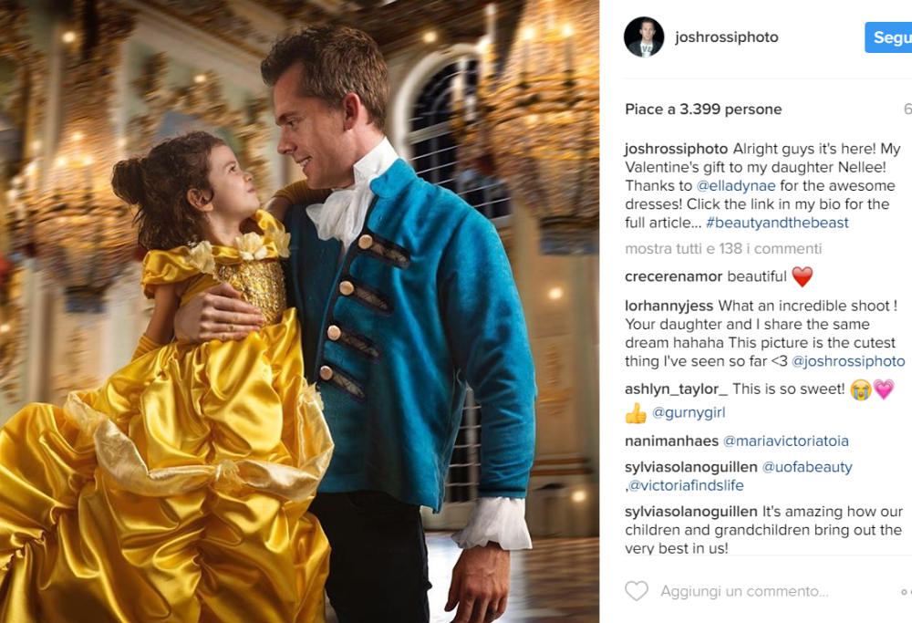 Padre e figlia come “La Bella e la Bestia”. Il magico servizio fotografico di Josh Rossi