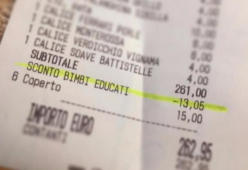 Bimbi educati? L’enoteca padovana fa lo sconto