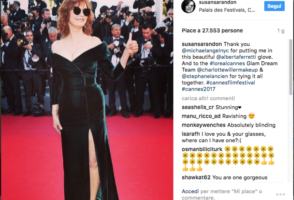 Susan Sarandon a Cannes: la prova che i 70 sono i nuovi 20 (anni)!