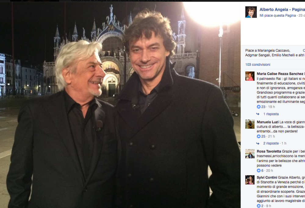 Alberto Angela conquista il pubblico con lo speciale su Venezia.  E in Rete diventa virale