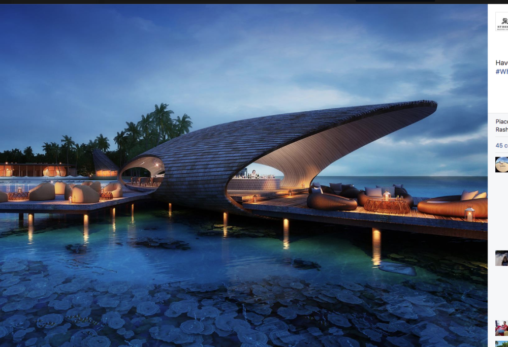 Alle Maldive un bar mozzafiato a forma di… squalo