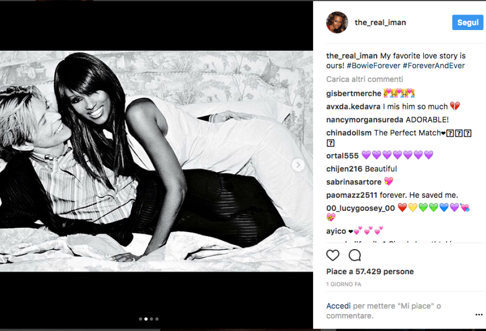 David Bowie: la moglie Iman lo ricorda con queste commoventi immagini