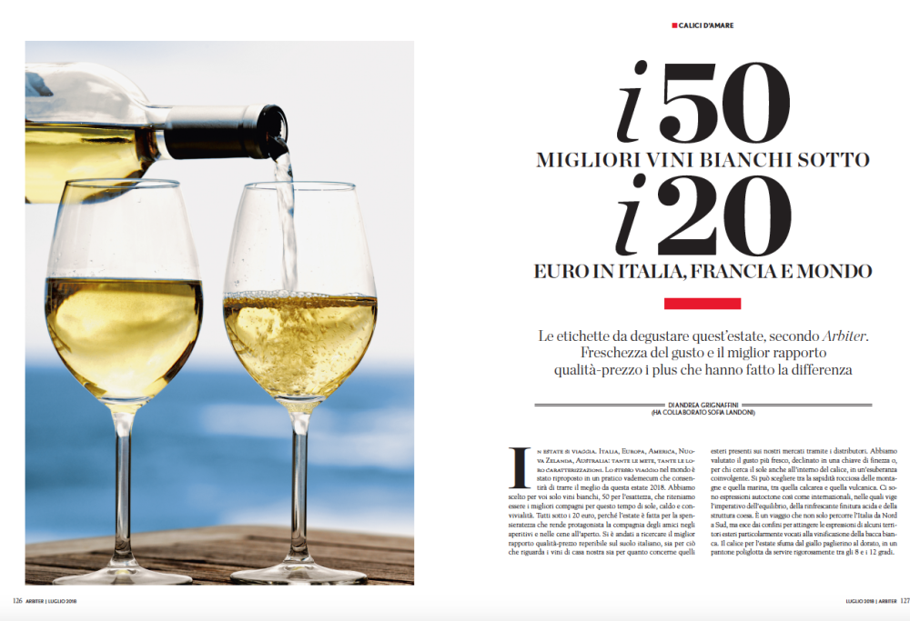 I 50  migliori vini bianchi sotto i 20 euro in Italia, Francia e mondo