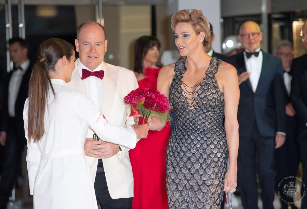 Con Alberto II e Charlene al 70° Gala della Croce Rossa Monegasca