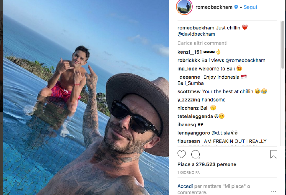David Beckham e famiglia a Bali: relax dopo la paura