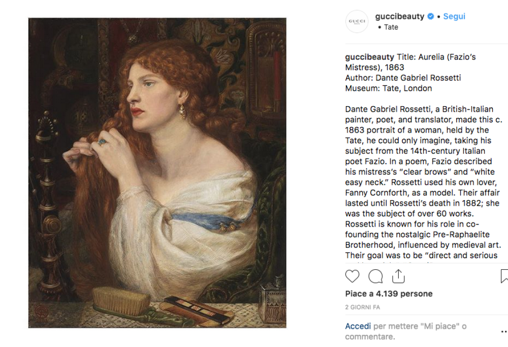 Instagram: ecco l’account Gucci dedicato all’arte