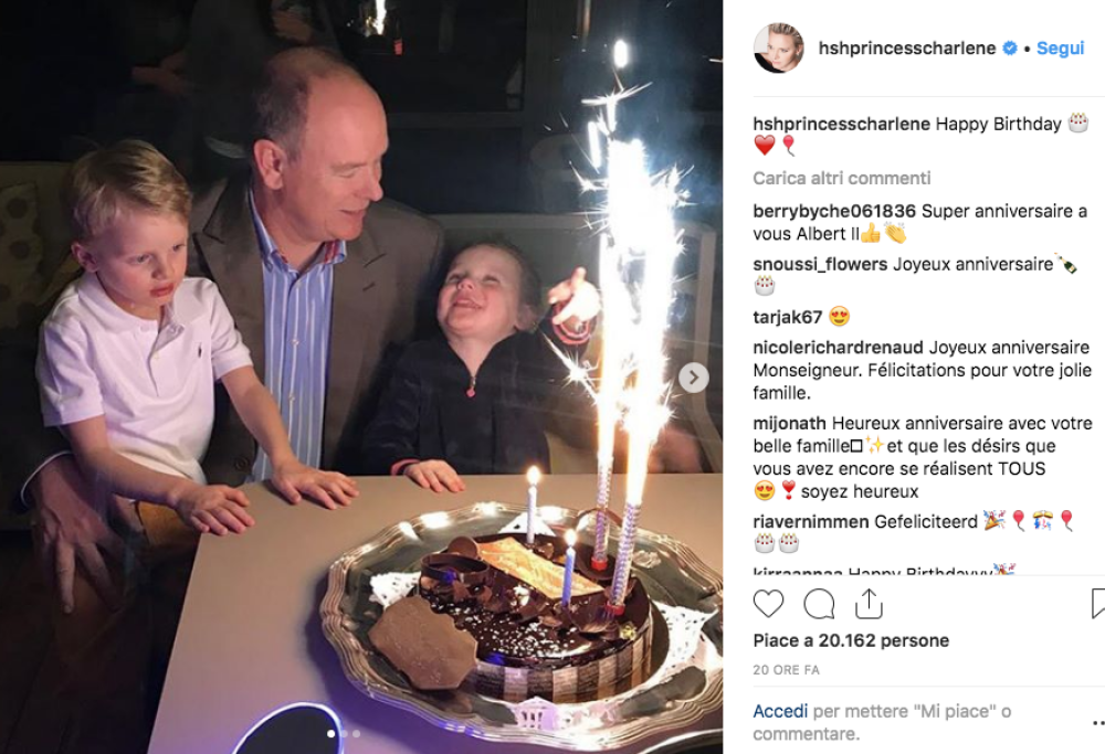 Principe Alberto  di Monaco: la foto del compleanno con i suoi gemellini