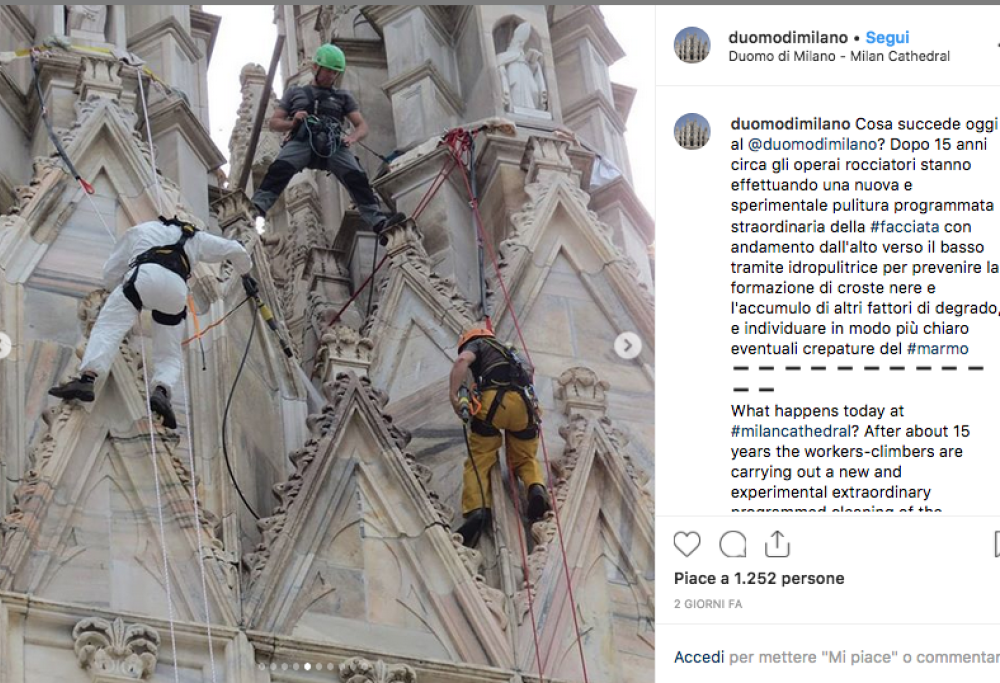 Duomo di Milano: guarda le straordinarie acrobazie per ripulirne la facciata