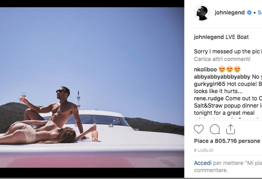 John Legend in vacanza in Italia: le foto